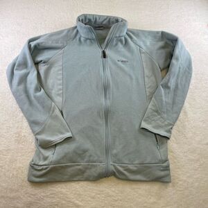 Columbia Jacket Women Large Teal Full Zip Fleece Pullover Hiking Titanium